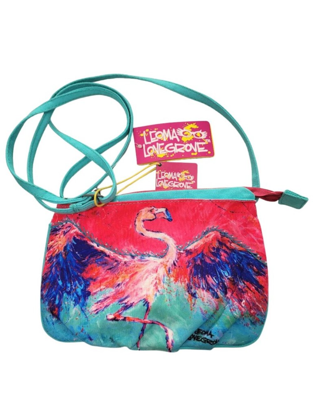 LEOMA LOVEGROVE NWT "Flamingo Soiree" Tropical Crossbody Purse - Style LL229